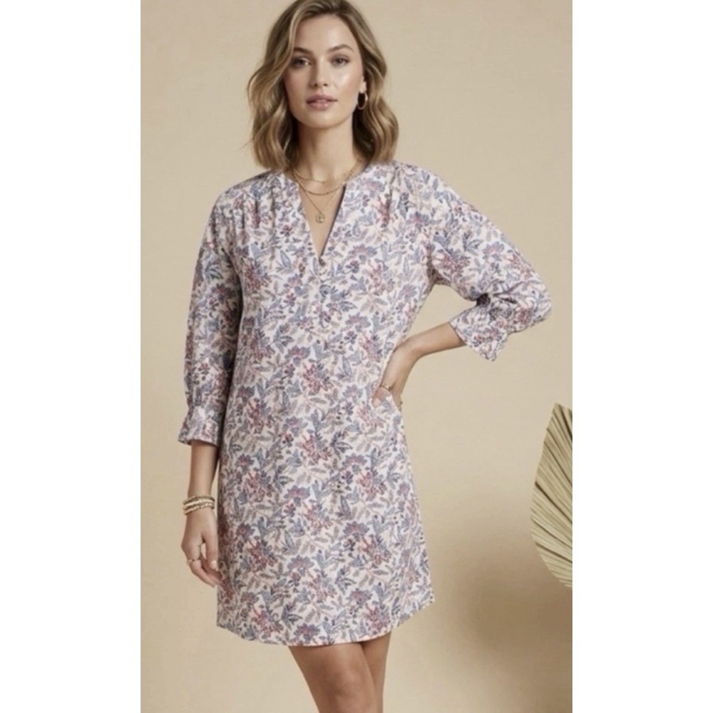 NEW J. McLaughlin Nylee Mini Bloomsbury Linen Tunic Shift Dress $228